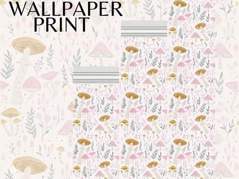MUSHROOM WALLPAPER PRINT | Lily-Valley Wallpapers