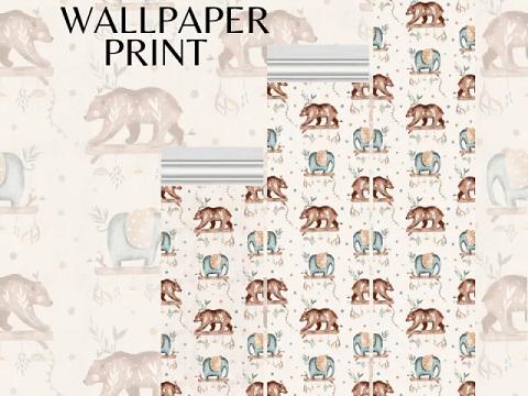 ELEPHANT + BEAR WALLPAPER | 8 Swatches