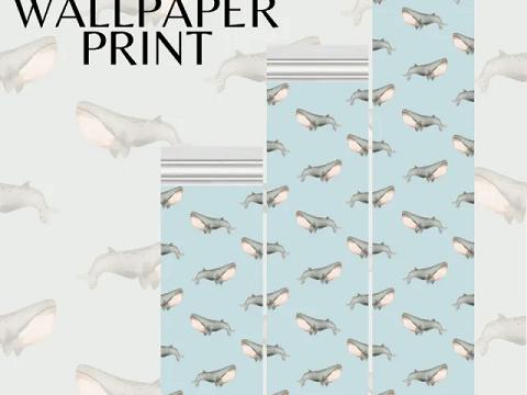 WHALES WALLPAPER PRINT | 8 Swatches