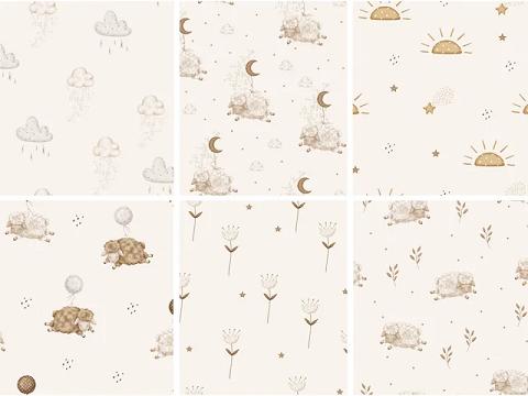 LITTLE SHEEP COLLECTION | 12 Wallpaper Prints