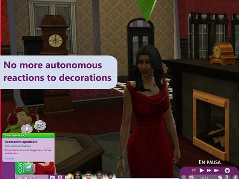 No more autonomous reactions to decorations  | The Sims 4 (March 26, 2026)