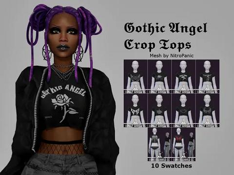 Gothic Angel Crop Tops