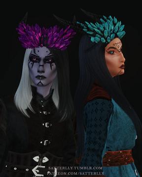 Baldur’s Gate 3 - Tiefling Horns with Crystals, Eyes and Nails