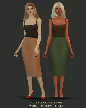 Formal skirt and tank top outfit #1 