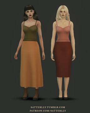 Knit tank top and midi skirt 