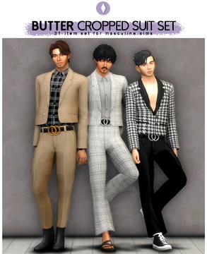 Butter Cropped Suit Set