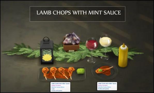 LAMB CHOPS WITH MINT SAUCE