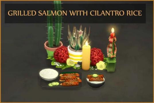 GRILLED SALMON WITH CILANTRO RICE