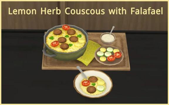 LEMON HERB COUSCOUS WITH FALAFAEL