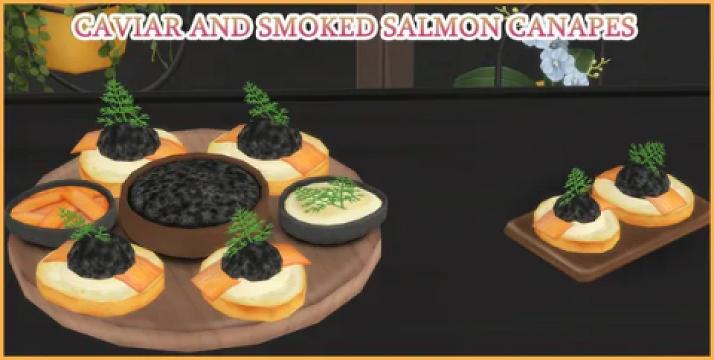 CAVIAR AND SMOKED SALMON CANAPES