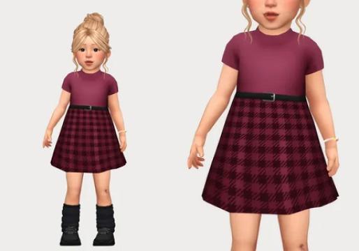 gingham belt dress