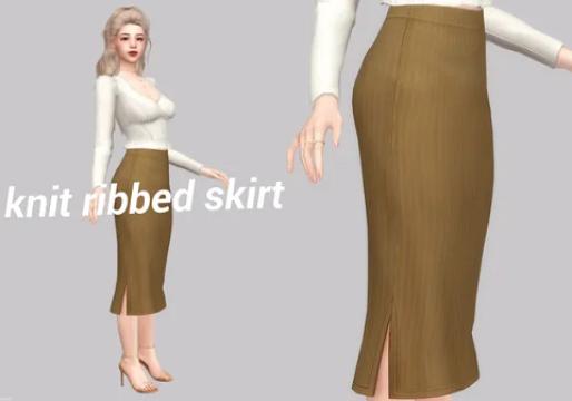 knit ribbed skirt
