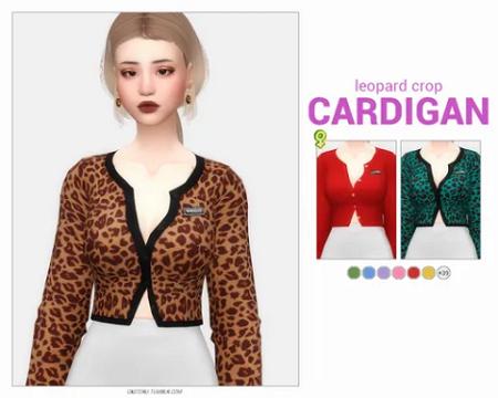 LEOPARD CROP CARDIGAN