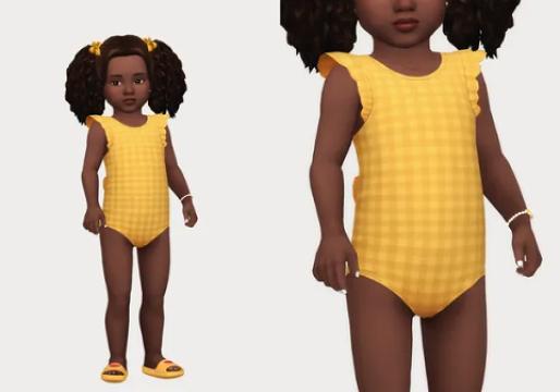 ruffle bow swimsuit