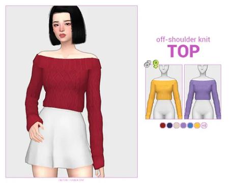 OFF-SHOULDER KNIT TOP