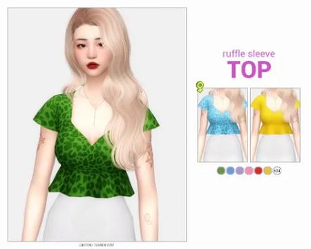 ruffle sleeve top