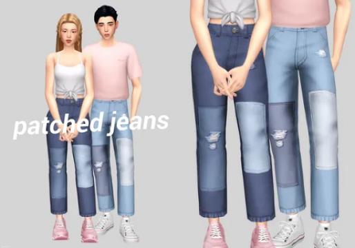patched jeans