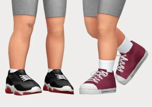 triple platform sneakers & canvas hi-tops