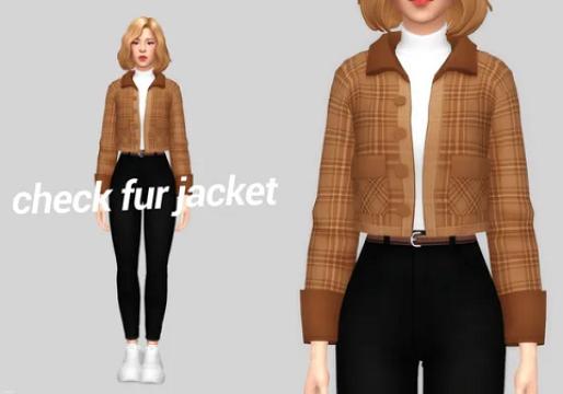 check fur jacket