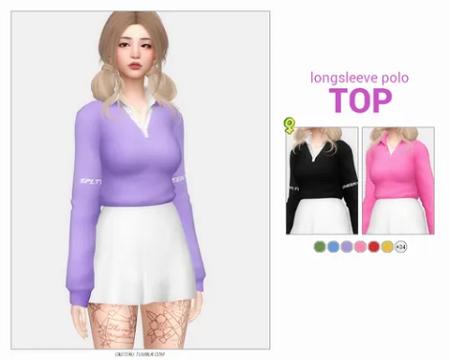 LONGSLEEVE POLO TOP