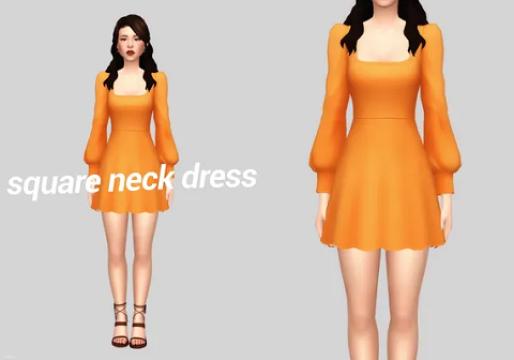 square neck dress