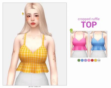CROPPED RUFFLE TOP