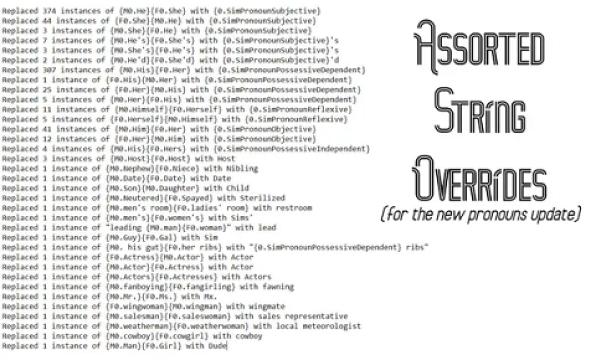 Minor Fixes / Assorted String Overrides for the New Pronouns Update