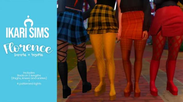 Florence Boots + Patterned Tights