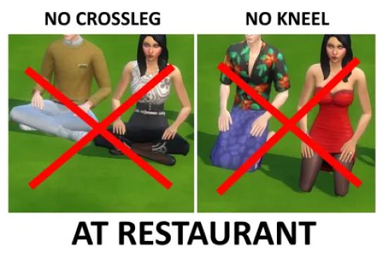 No sitting on the floor while at restaurant
