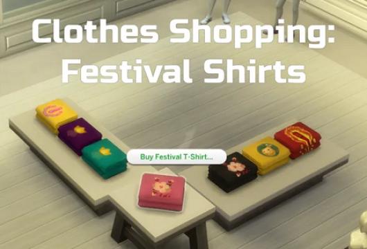 Clothes Shopping: Buyable Festival Shirts