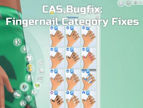 CAS Bugfix: Fingernail Category Fixes