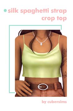 Silk Spaghetti Strap Crop Top