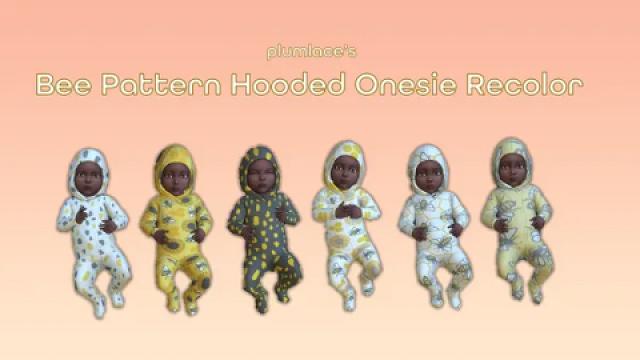 Bee Pattern Hooded Onesie Recolor
