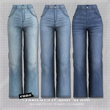 straight fit wide denim