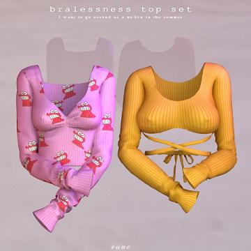 bralessness top set