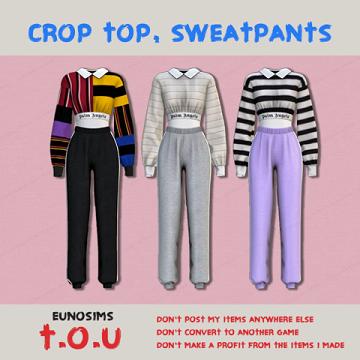 palm angels Crop T , sweatpants set