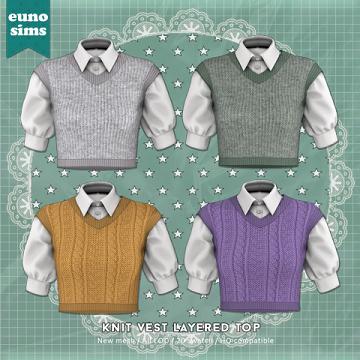 Knit Vest Layered Top