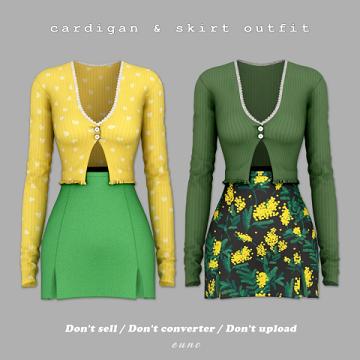cardigan & skirt outfit