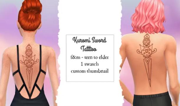 kuromi sword tattoo 