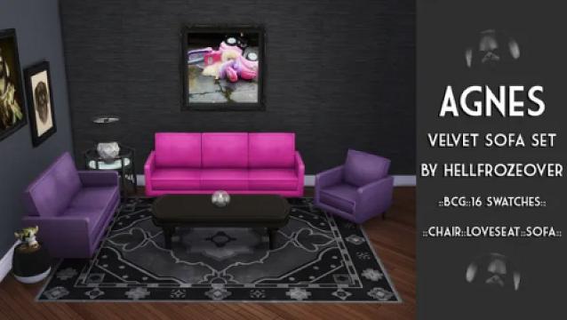 Agnes - Velvet Sofa Set