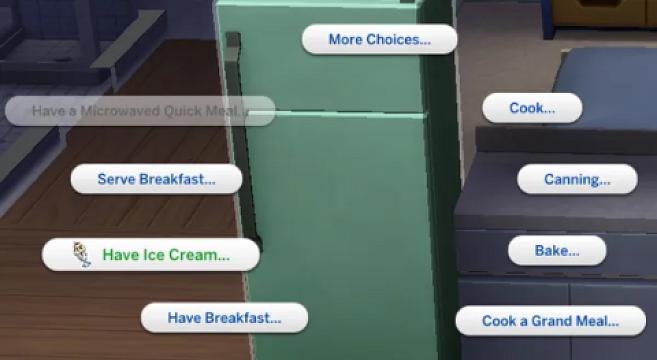 Grab Ice Cream From Fridge Mod