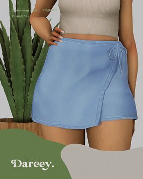 darcey denim wrap skort ·