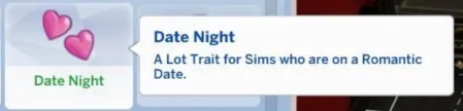 Date Night Lot Trait