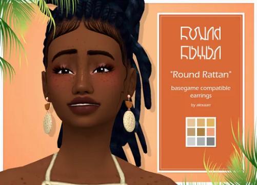 Round Rattan Earrings