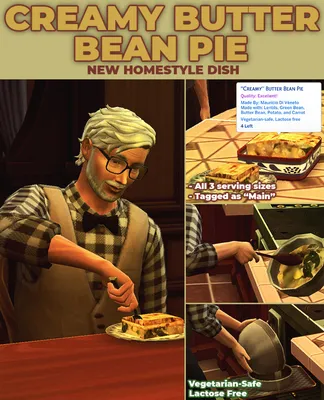 "Creamy" Butter Bean Pie - New Custom Recipe