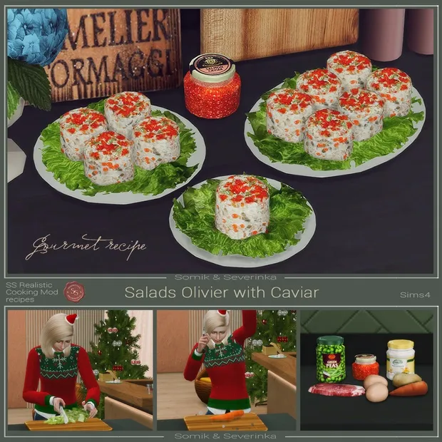 Salad "Olivier" with red Caviar 