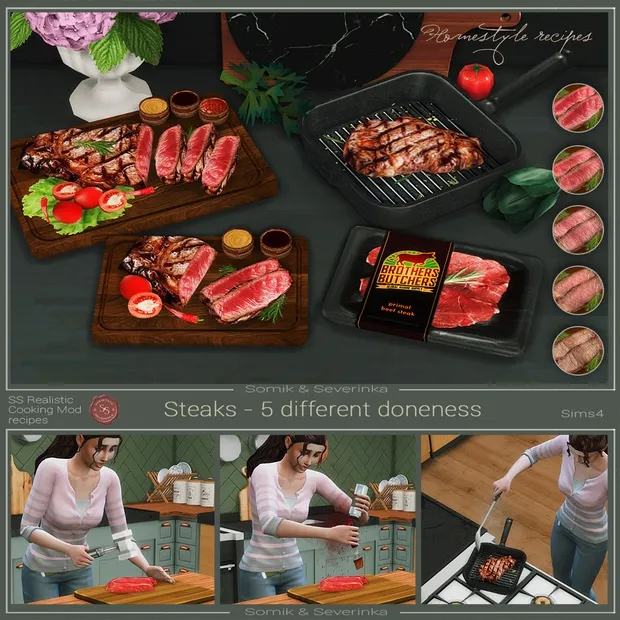 Steaks - 5 different doneness