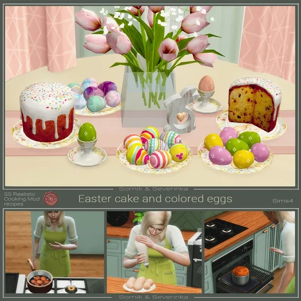 Easter Cake and Eggs