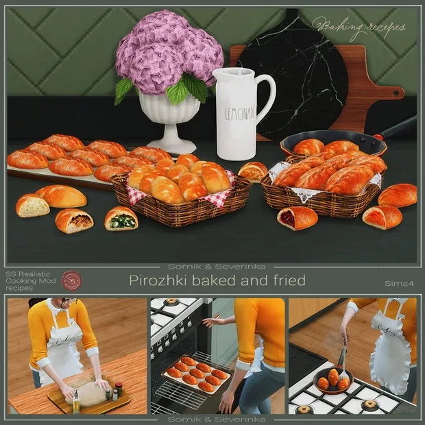 Baked and fried Pirozhki