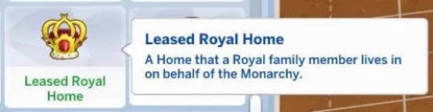 Leased Royal Home Lot Trait